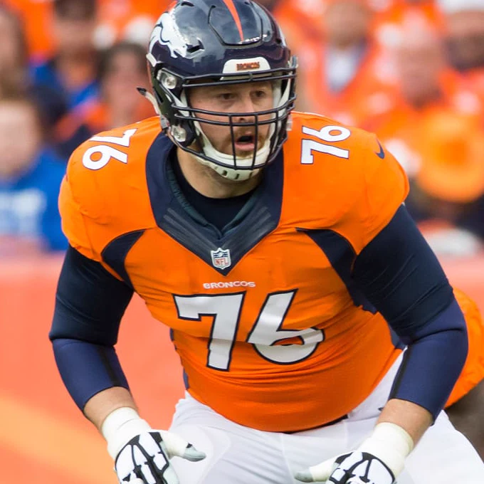 Tyler Polumbus in a Denver Broncos number 76 stance